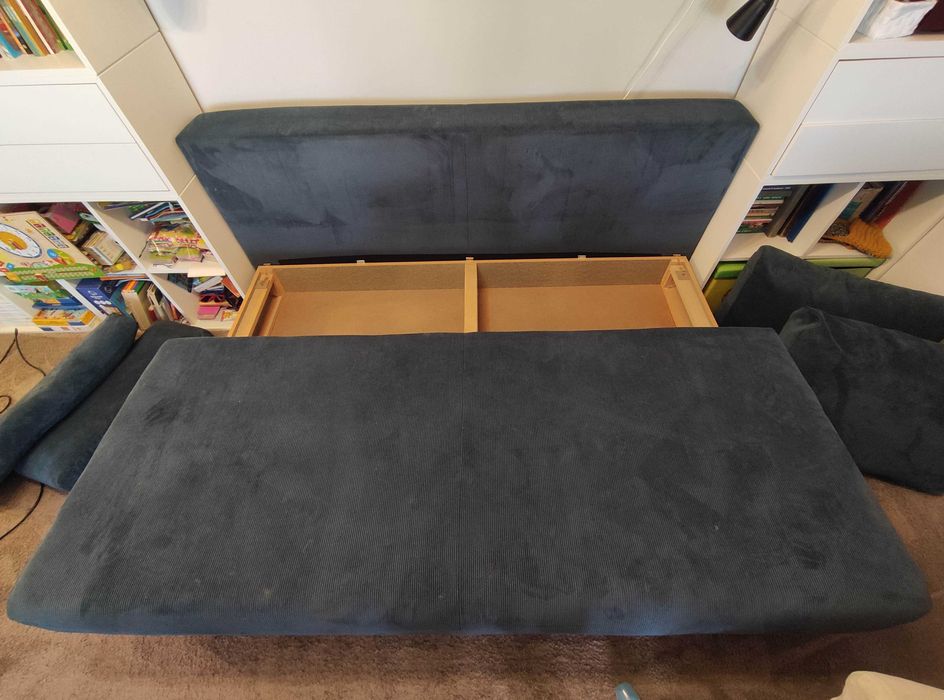Canapea Extensibila 3 locuri, cu lada de depozitare, 190x95x100 cm