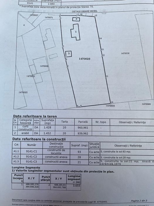Casa si teren de vanzare Albota. Casa are 93 mp si curtea 1428mp. Gradina are 1452mp.