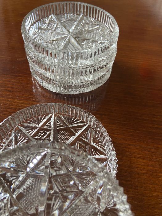 Винтидж Кристални чинийки за сладко/ 5 броя