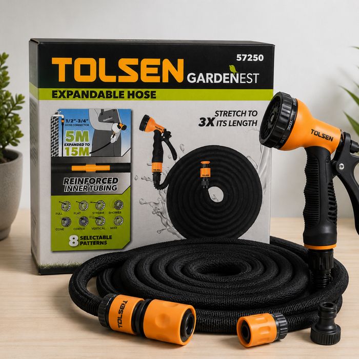 Растягивающийся шланг TOLSEN GARDENEST 5–15 м