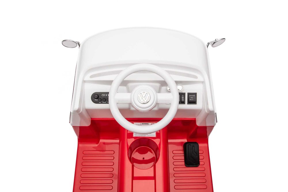 Masinuta electrica VW Samba Bus 2x 35W, roti moi, scaun tapitat RED