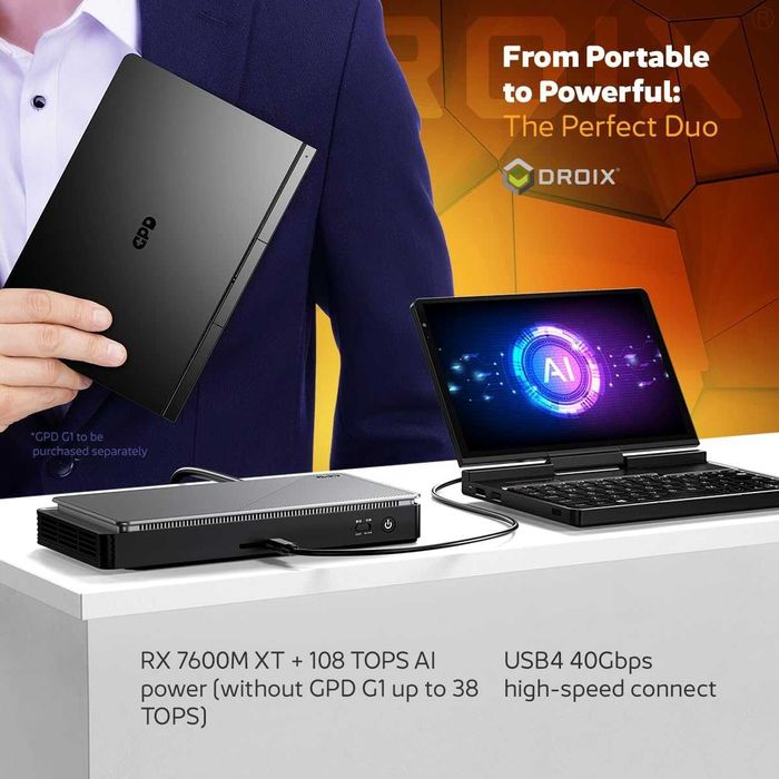 GPD Pocket 4: Mini laptop cu procesor AMD Ryzen AI 9 HX 370 32GB 2TB