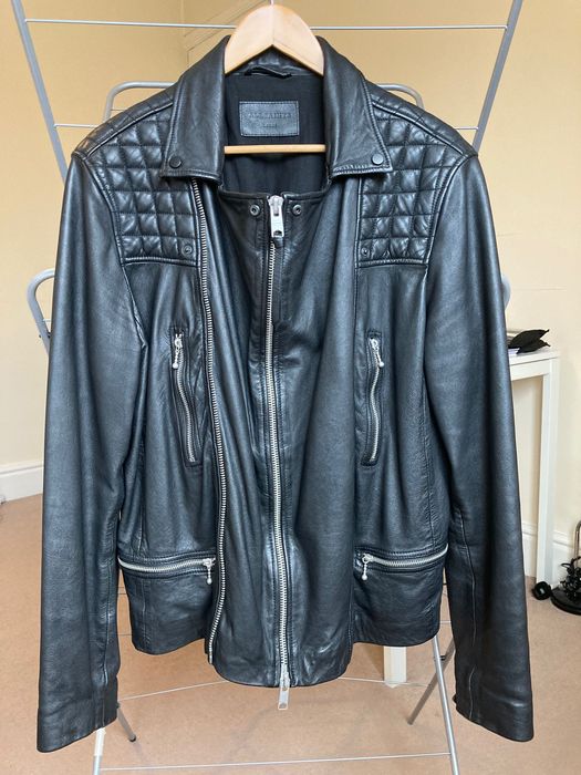 AllSaints Conroy Leather Biker Jacket ML058F - Ink Navy - естествена кожа