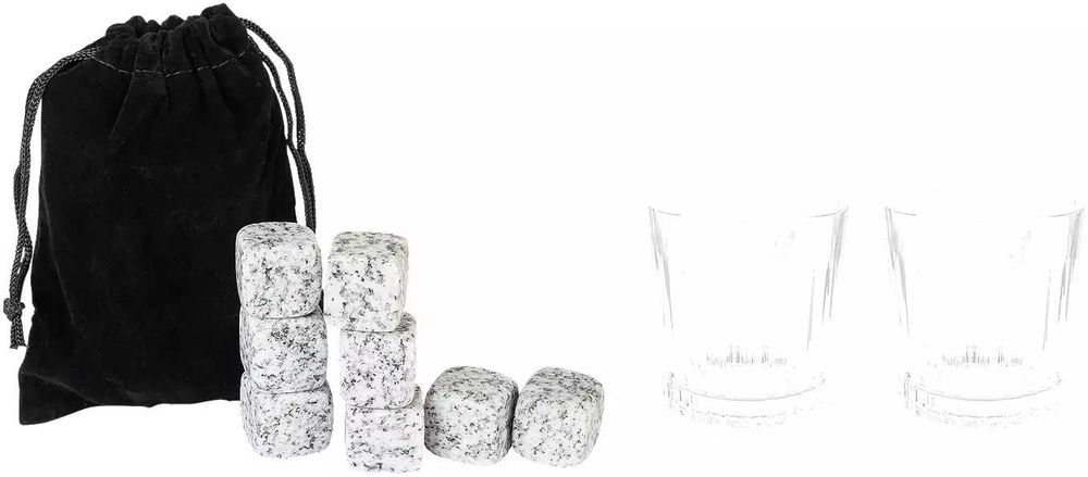 Комплект за уиски Дървена кутия с чаши и кубчета за лед Подарък за мъж