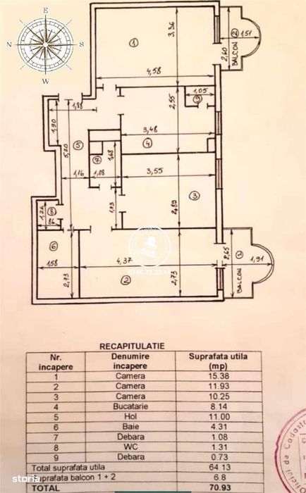 Apartament 3 camere Centru Hala Centrala