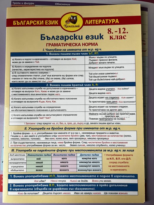 Помагала за матура по български език и литература