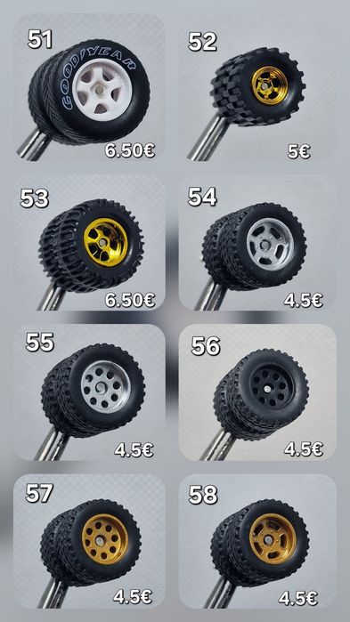 Гуми с джанти за Hot wheels, Matchbox и други 1:64 модели