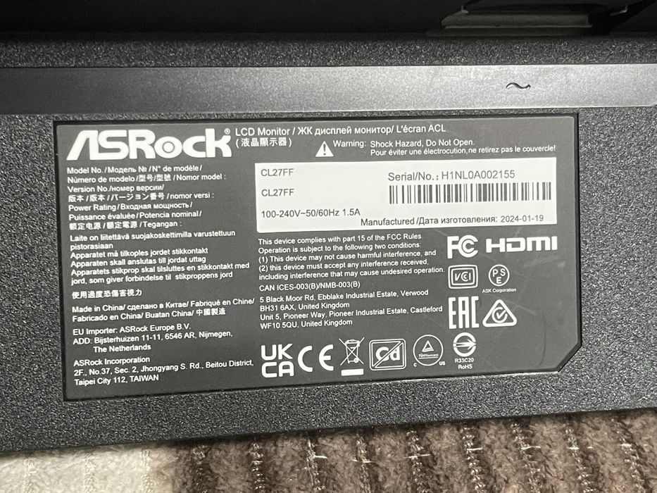 Монитор ASRock cl27ff