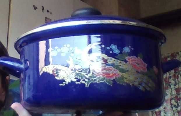 Индукционна емайлирана тенджера с декор, Нова