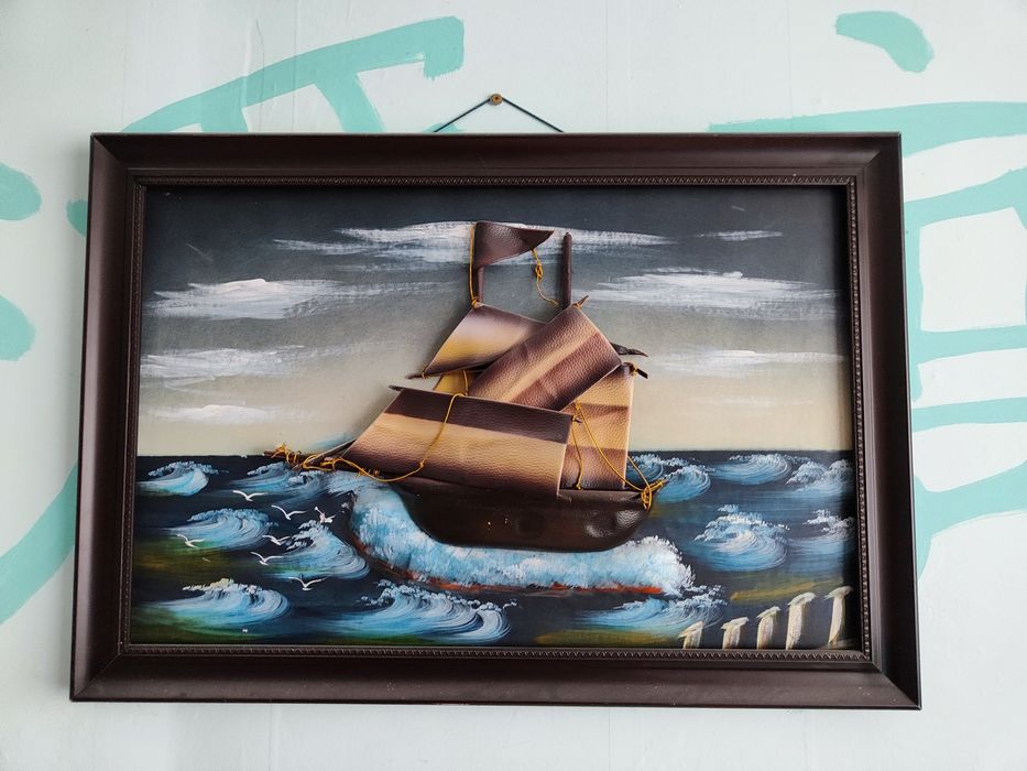 Картина - 80/55 см" Буря и Корабокрушение"