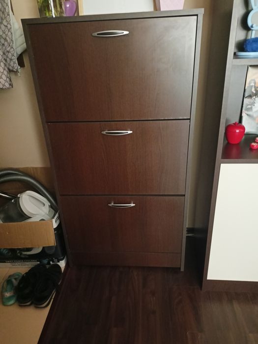 Cuier perete + pantofar 3 uși Wenge