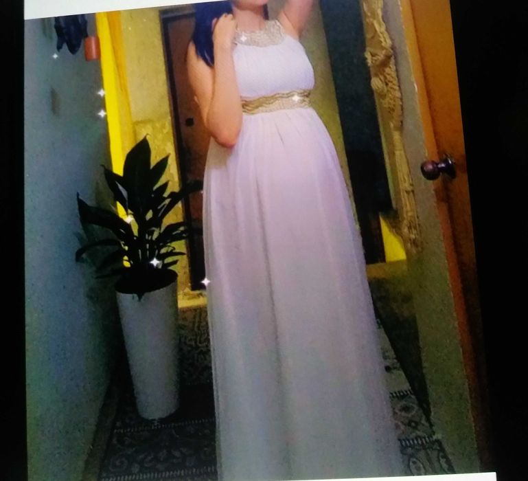 Платье белое длинное