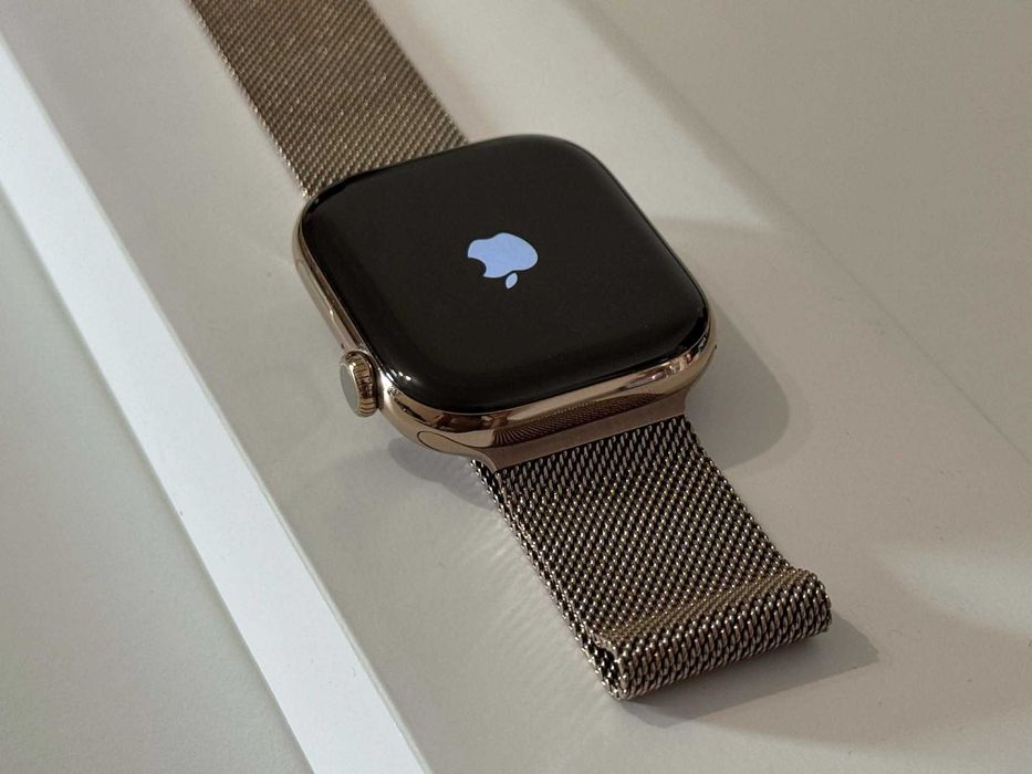 Бартер! Гаранция! Apple Watch 10 Cell 46mm Gold Titanium Milanesе 98%