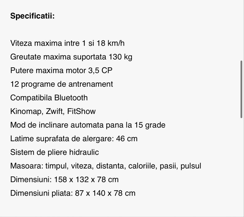 Banda alergat GO4FIT FIT200 3.5 cp