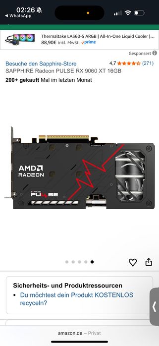 RX 9060 XT 16GB Saphire Radeon PULSE