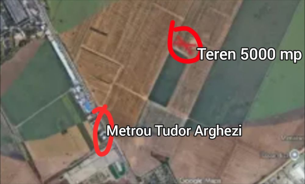 Teren 5000 mp, Popești-Leordeni, în vecinătatea stației de metrou Tudor Arghezi