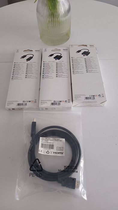 Set Adaptoare Video Hama DisplayPort (HDMI, VGA, DVI) + Cablu HDMI - NOI