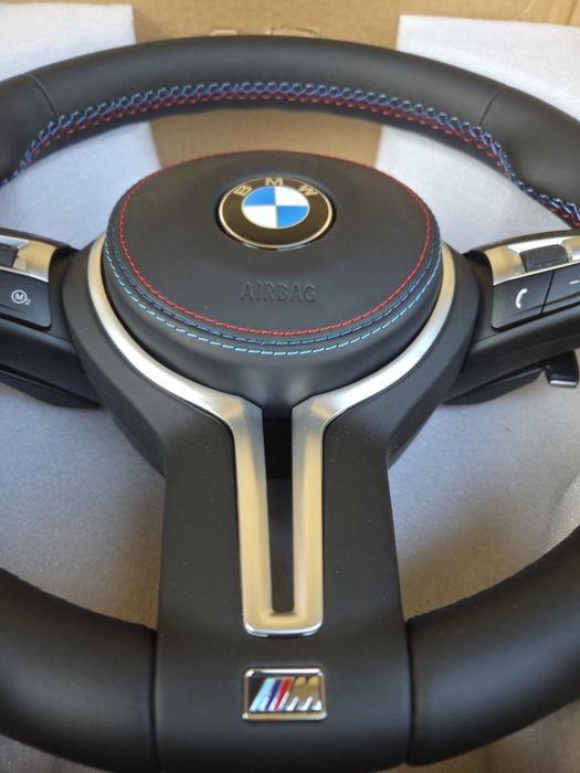 М волан за BMW F30 F20 F15 F25 F34 БМВ Ф20 Ф30 Ф31 спортен кожен с еърбег 3-цветен М-шев М пакет М3 мултифункционален с пера интериорен тунинг за БМВ