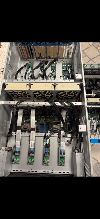 6U GPU сървърно шаси за 8 видеокарти