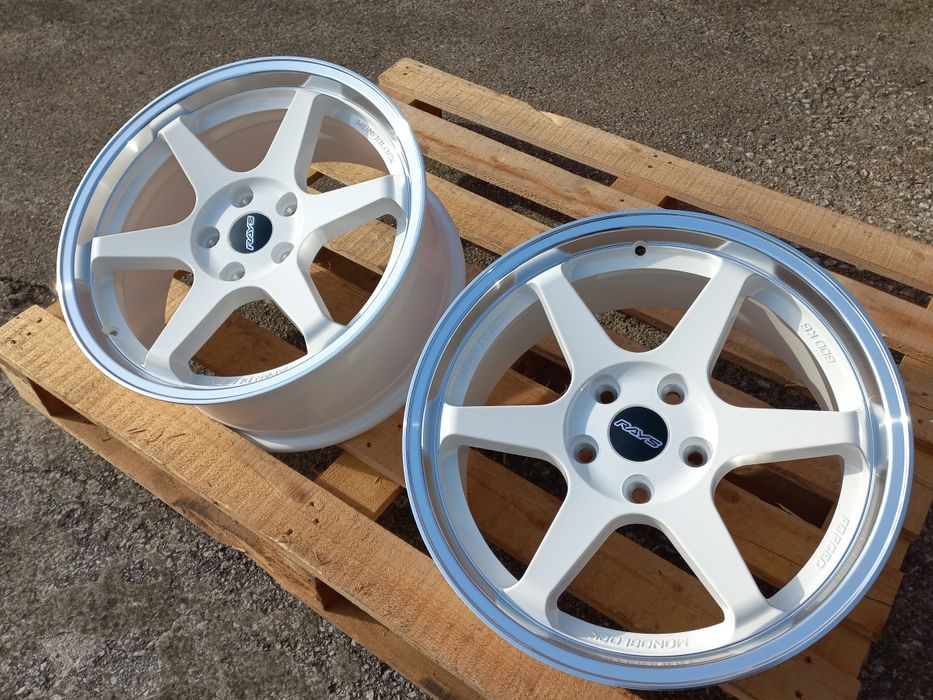 17" 5х114.3 Rays T37 Diamond Lip White Volk Racing 7.5j et 35 Чисто Нови