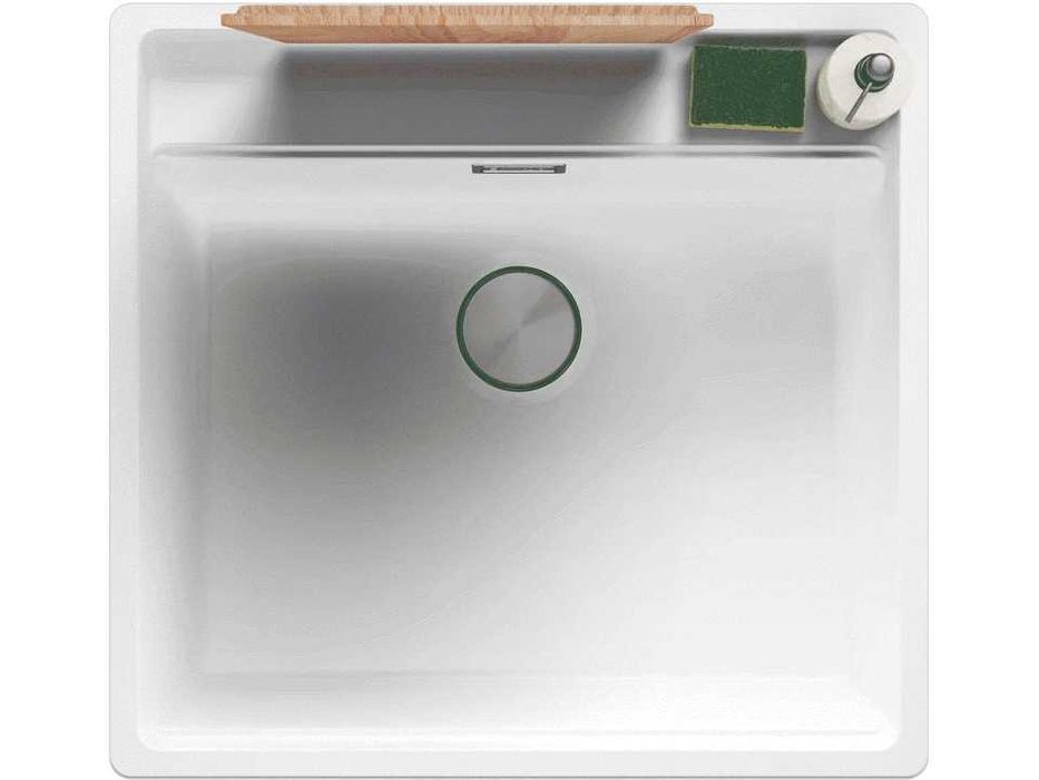 Бяла кухненска мивка за вграждане под плот Берген 60 Low 560x530 мм