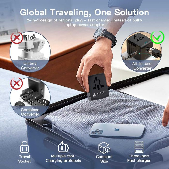 Adaptor de calatorie universal + USB