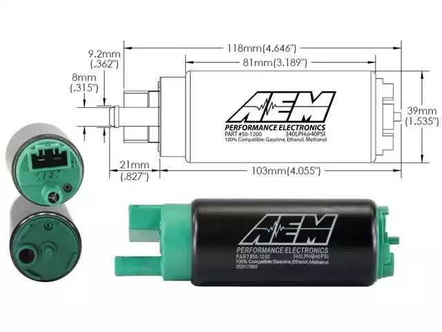 Горивна бензинова помпа АЕМ AEM fuel pump 340L E85 (in tank)