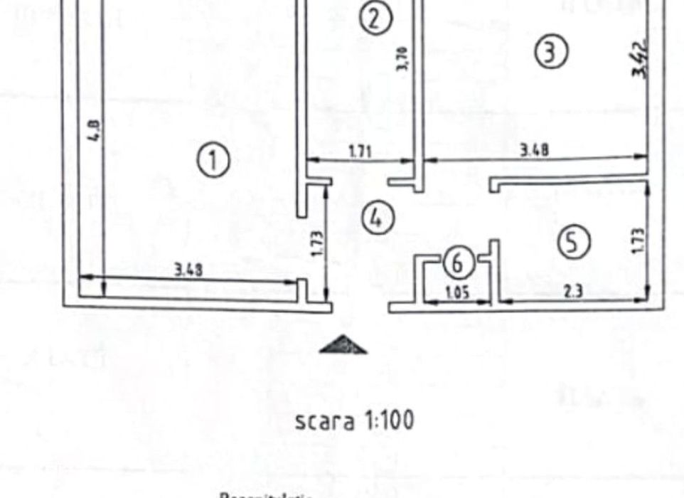 Apartament  2 camere Podu Ros , 52 metri, etaj 1 Cod:160942