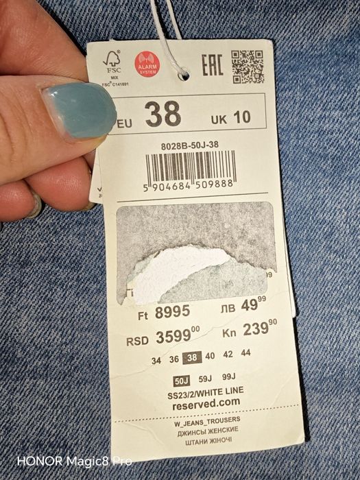 Blugi reserved slim rise 38