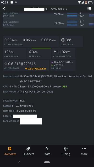 Mining Rig 6800XT x8 506 Mh