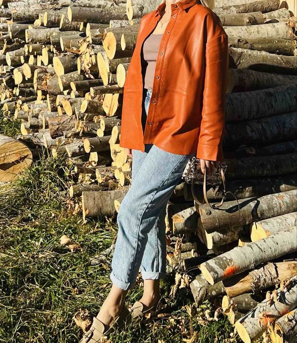 Дамска риза от естествена кожа