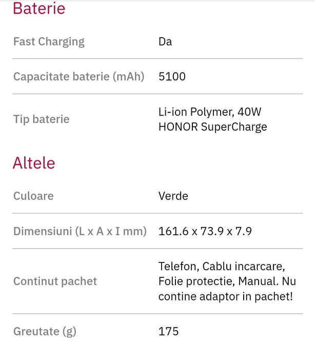 Telefon Honor magic 5 lite, 5G, 256 GB
