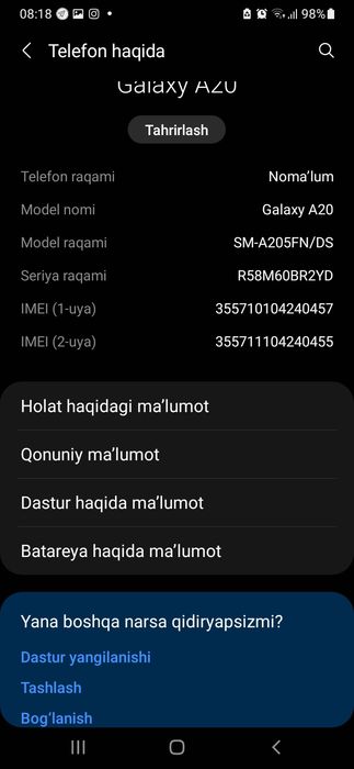 Xotira 32 gb holati yaxshi dakint karopkasi bor