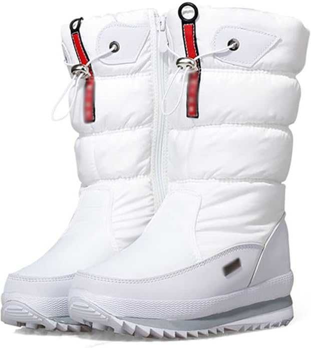 Ghete damă zăpadă albe, impermeabile, mărimea 38