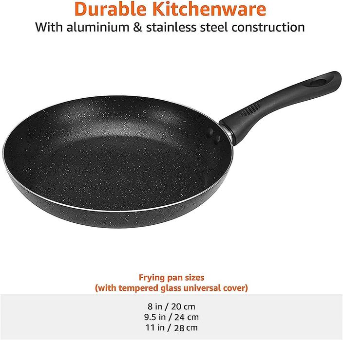 Индукционни тигани с незалепващо покритие, комплект от 4 части