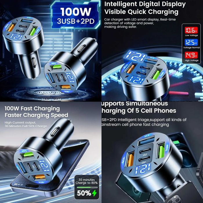 бързо зарядно 12V-24V за телефон за кола-камион-бус-ван-мини ван-джип