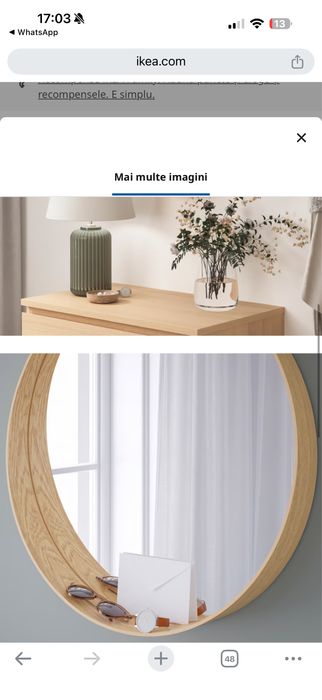 Oglinda Ikea, 60 cm/nou