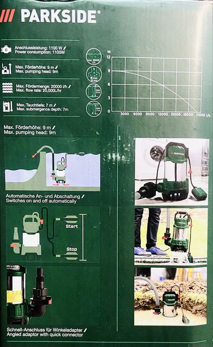Потопяема помпа Parkside 1100W