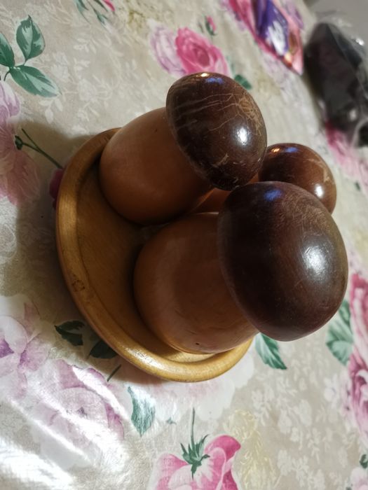 Дървен стар сервиз от гъбки