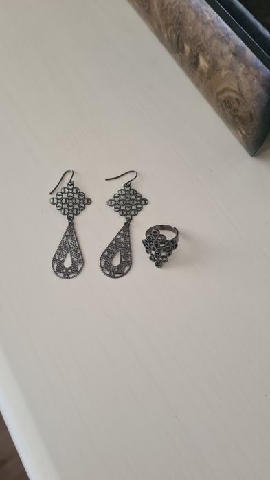 Кольцо, серьги  бижутерия