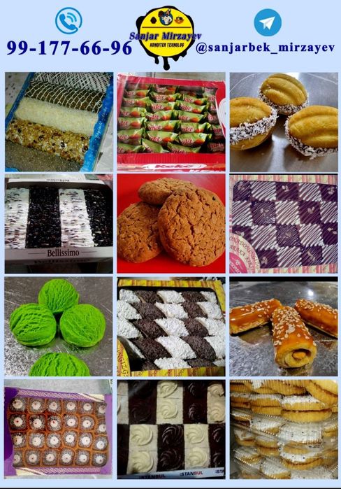 Harhil turdagi qandolat mahsulotlari oʻrgatamiz