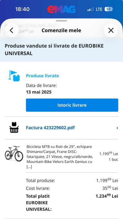 Bicicleta MTB Velors Earth Genius 29 inch - Echipare Shimano - Ca noua