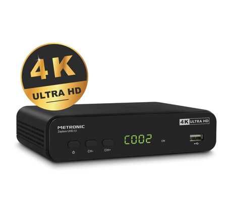 ТВ декодер METRONIC 441701, TNT декодер 4K Ultra HD UHD-S1 с USB порт