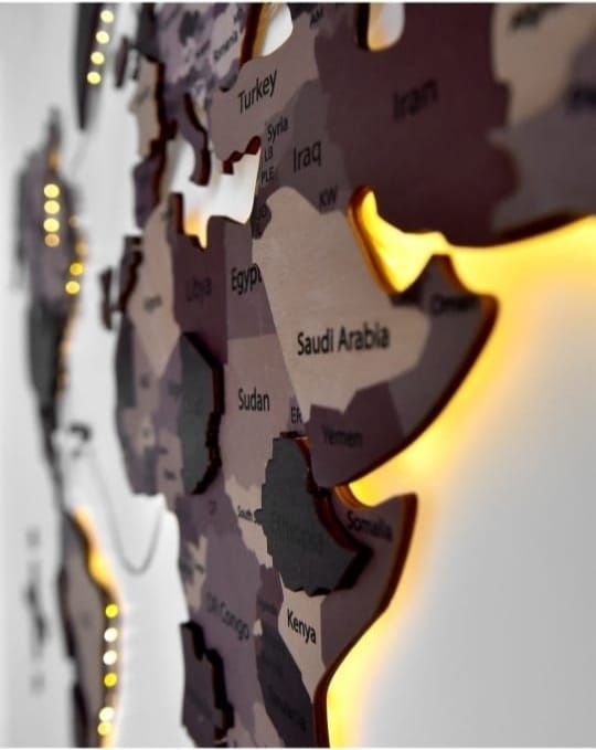 Деревянная карта мира. Настенная карта мира. Декор для дома. Карта мир