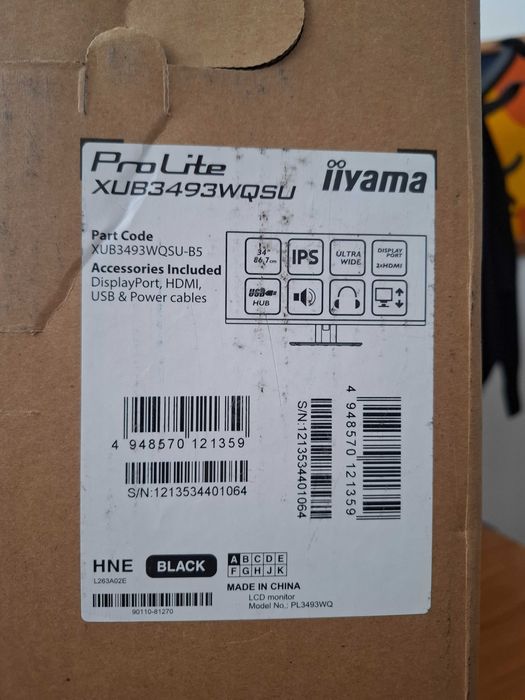 Монитор 34" iiyama ProLite XUB3493WQSU-B5