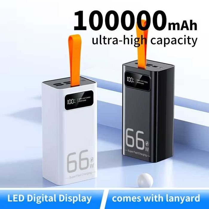 Power bank 100.000 mAh, Încărcare Rapidă Bidirecțională de 66W, nou 300 RON, pret fix, fara negocieri