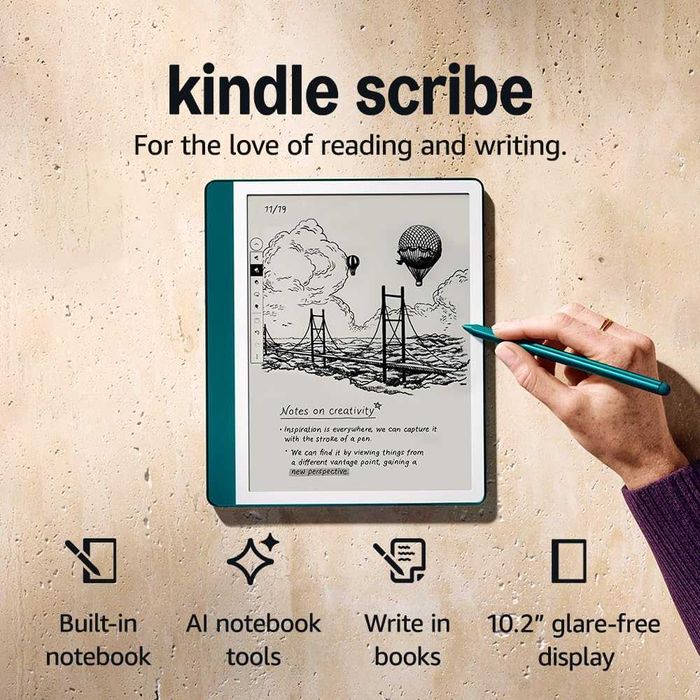 Amazon Kindle Scribe 2024 64GB с Premium Pen Чисто нов Metallic Jade