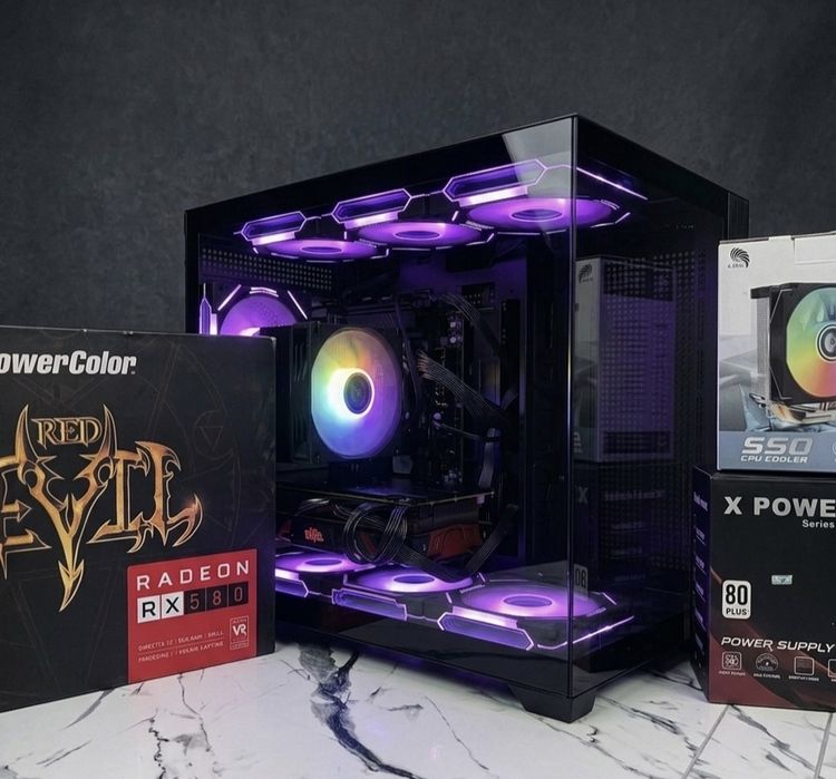 Игровой ПК для CS 2 Dota 2 PUBG на высоких RX 580 + XEON 2676v4