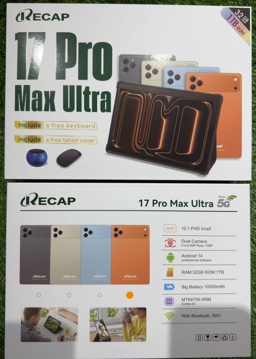 Recap  17 pro max , Komplektida Klaviatura mishka kolonka zaryadnik