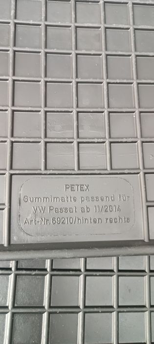 Гумени стелки за Пасат B8, 2014-2020 Petеx